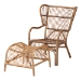 Baxton Studio Lamaria Modern Bohmenian Natural Brown Antique Rattan 2-Piece Chair and Footstool Set