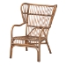 Baxton Studio Lamaria Modern Bohmenian Natural Brown Antique Rattan 2-Piece Chair and Footstool Set - BSODC9099-Rattan-2PC Set