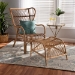 Baxton Studio Lamaria Modern Bohmenian Natural Brown Antique Rattan 2-Piece Chair and Footstool Set - BSODC9099-Rattan-2PC Set