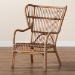 bali & pari Lamaria Modern Bohmenian Natural Brown Antique Rattan Armchair - BSODC9099-Rattan-CC