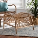 bali & pari Lamaria Modern Bohmenian Natural Brown Antique Rattan Footstool - BSODC9099-Rattan-Footstool
