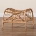 bali & pari Lamaria Modern Bohmenian Natural Brown Antique Rattan Footstool - BSODC9099-Rattan-Footstool