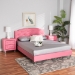 Baxton Studio Canterbury Contemporary Glam Pink Faux Leather Upholstered Full Size 3-Piece Bedroom Set - BSOBBT6440-Full-Pink-3PC Set