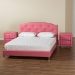 Baxton Studio Canterbury Contemporary Glam Pink Faux Leather Upholstered Full Size 3-Piece Bedroom Set - BSOBBT6440-Full-Pink-3PC Set