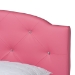 Baxton Studio Canterbury Contemporary Glam Pink Faux Leather Upholstered Full Size 3-Piece Bedroom Set - BSOBBT6440-Full-Pink-3PC Set