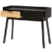Baxton Studio Kalani Mid-Century Modern Two-Tone Espresso Brown and Natural Brown Finished Wood 2-Drawer Console Table - BSOSR191533-Brown/Tan Rattan-Console Table