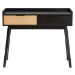 Baxton Studio Kalani Mid-Century Modern Two-Tone Espresso Brown and Natural Brown Finished Wood 2-Drawer Console Table - BSOSR191533-Brown/Tan Rattan-Console Table