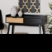 Baxton Studio Kalani Mid-Century Modern Two-Tone Espresso Brown and Natural Brown Finished Wood 2-Drawer Console Table - BSOSR191533-Brown/Tan Rattan-Console Table