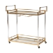 Baxton Studio Savannah Contemporary Glam and Luxe Gold Metal and Glass Wine Cart