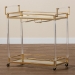 Baxton Studio Savannah Contemporary Glam and Luxe Gold Metal and Glass Wine Cart - BSOJY21A018-Gold-Cart
