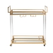Baxton Studio Savannah Contemporary Glam and Luxe Gold Metal and Glass Wine Cart - BSOJY21A018-Gold-Cart