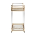 Baxton Studio Savannah Contemporary Glam and Luxe Gold Metal and Glass Wine Cart - BSOJY21A018-Gold-Cart