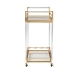 Baxton Studio Savannah Contemporary Glam and Luxe Gold Metal and Glass Wine Cart - BSOJY21A018-Gold-Cart