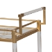 Baxton Studio Savannah Contemporary Glam and Luxe Gold Metal and Glass Wine Cart - BSOJY21A018-Gold-Cart