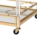 Baxton Studio Savannah Contemporary Glam and Luxe Gold Metal and Glass Wine Cart - BSOJY21A018-Gold-Cart