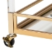 Baxton Studio Savannah Contemporary Glam and Luxe Gold Metal and Glass Wine Cart - BSOJY21A018-Gold-Cart