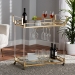 Baxton Studio Savannah Contemporary Glam and Luxe Gold Metal and Glass Wine Cart - BSOJY21A018-Gold-Cart