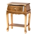 Baxton Studio Harriet Classic and Traditional Gold Finished Wood 1-Drawer End Table - BSOJY17A013-Gold-ET