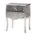 Baxton Studio Patrice Classic and Traditional Silver Finished Wood 2-Drawer End Table - BSOJY15B054-Silver-ET