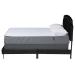 Baxton Studio Oxley Traditional Glam and Luxe Black Velvet and Gold Metal Queen Size Panel Bed - BSOOxley-Black Velvet-Queen
