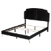 Baxton Studio Oxley Traditional Glam and Luxe Black Velvet and Gold Metal Queen Size Panel Bed - BSOOxley-Black Velvet-Queen