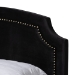 Baxton Studio Oxley Traditional Glam and Luxe Black Velvet and Gold Metal Queen Size Panel Bed - BSOOxley-Black Velvet-Queen