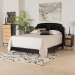 Baxton Studio Oxley Traditional Glam and Luxe Black Velvet and Gold Metal Queen Size Panel Bed - BSOOxley-Black Velvet-Queen