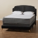 Baxton Studio Oxley Traditional Glam and Luxe Black Velvet and Gold Metal Queen Size Panel Bed - BSOOxley-Black Velvet-Queen