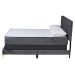 Baxton Studio Abberton Modern and Contemporary Grey Velvet and Gold Metal Queen Size Panel Bed - BSOAbberton-Grey Velvet-Queen