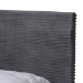 Baxton Studio Abberton Modern and Contemporary Grey Velvet and Gold Metal Queen Size Panel Bed - BSOAbberton-Grey Velvet-Queen