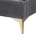 Baxton Studio Abberton Modern and Contemporary Grey Velvet and Gold Metal Queen Size Panel Bed - BSOAbberton-Grey Velvet-Queen