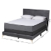 Baxton Studio Abberton Modern and Contemporary Grey Velvet and Gold Metal Queen Size Panel Bed - BSOAbberton-Grey Velvet-Queen