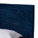 Baxton Studio Abberton Modern and Contemporary Navy Blue Velvet and Gold Metal Queen Size Panel Bed - BSOAbberton-Navy Blue Velvet-Queen