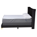 Baxton Studio Easton Contemporary Glam and Luxe Black Velvet and Gold Metal Queen Size Panel Bed - BSOEaston-Black Velvet-Queen