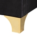 Baxton Studio Easton Contemporary Glam and Luxe Black Velvet and Gold Metal Queen Size Panel Bed - BSOEaston-Black Velvet-Queen