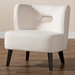 Baxton Studio Naara Modern and Contemporary Ivory Boucle Upholstered and Black Finished Wood Accent Chair - BSO227-Beige-CC