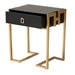 Baxton Studio Luna Contemporary Glam and Luxe Black Finished Wood and Gold Metal End Table - BSOJY21A016-Wood/Metal-Black/Gold-ET