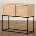 Baxton Studio Amelia Mid-Century Modern Transitional Natural Brown Finished Wood and Natural Rattan Sideboard Buffet - BSOLCF20003-Rattan/Metal-Sideboard
