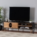 Baxton Studio Chester Modern and Contemporary Two-Tone Dark and Natural Brown Finished Wood TV Stand - BSOLCF20142-Dark Brown-TV Stand