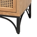Baxton Studio Weslan Mid-Century Modern Industrial Natural Brown Finished Wood and Black Metal 2-Drawer End Table - BSOJY21A007-Wood/Metal-ET