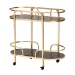 Baxton Studio Leighton Contemporary Glam and Luxe Gold Metal and Tempered Glass 2-Tier Wine Cart