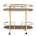 Baxton Studio Leighton Contemporary Glam and Luxe Gold Metal and Tempered Glass 2-Tier Wine Cart - BSOJY21A019-Gold-Cart