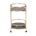 Baxton Studio Leighton Contemporary Glam and Luxe Gold Metal and Tempered Glass 2-Tier Wine Cart - BSOJY21A019-Gold-Cart