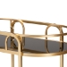 Baxton Studio Leighton Contemporary Glam and Luxe Gold Metal and Tempered Glass 2-Tier Wine Cart - BSOJY21A019-Gold-Cart