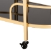 Baxton Studio Leighton Contemporary Glam and Luxe Gold Metal and Tempered Glass 2-Tier Wine Cart - BSOJY21A019-Gold-Cart