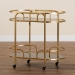 Baxton Studio Leighton Contemporary Glam and Luxe Gold Metal and Tempered Glass 2-Tier Wine Cart - BSOJY21A019-Gold-Cart