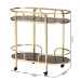 Baxton Studio Leighton Contemporary Glam and Luxe Gold Metal and Tempered Glass 2-Tier Wine Cart - BSOJY21A019-Gold-Cart