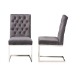 Baxton Studio Sherine Contemporary Glam and Luxe Grey Velvet Fabric and Silver Metal 2-Piece Dining Chair Set - BSO3504-Grey Velvet-DC