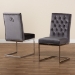 Baxton Studio Sherine Contemporary Glam and Luxe Grey Velvet Fabric and Silver Metal 2-Piece Dining Chair Set - BSO3504-Grey Velvet-DC