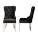 Baxton Studio Honora Contemporary Glam and Luxe Black Velvet Fabric and Silver Metal 2-Piece Dining Chair Set - BSOF459-Black Velvet-DC